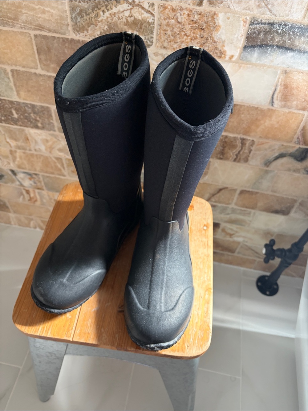 Bogs Kids Tall Black Waterproof Rain/snow Boots Insulated